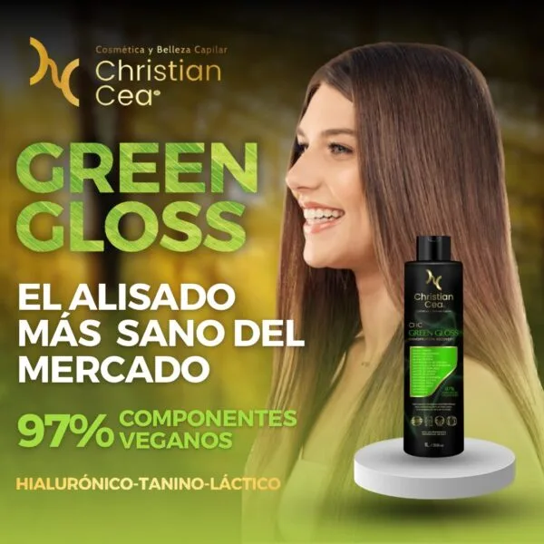Alisado Vegano Green Gloss Nanoproteínas 500ml - Imagen 3