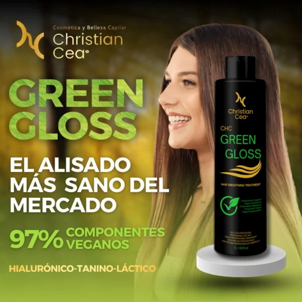 Alisado Vegano Green Gloss Nanoproteínas 1Lts - Imagen 3